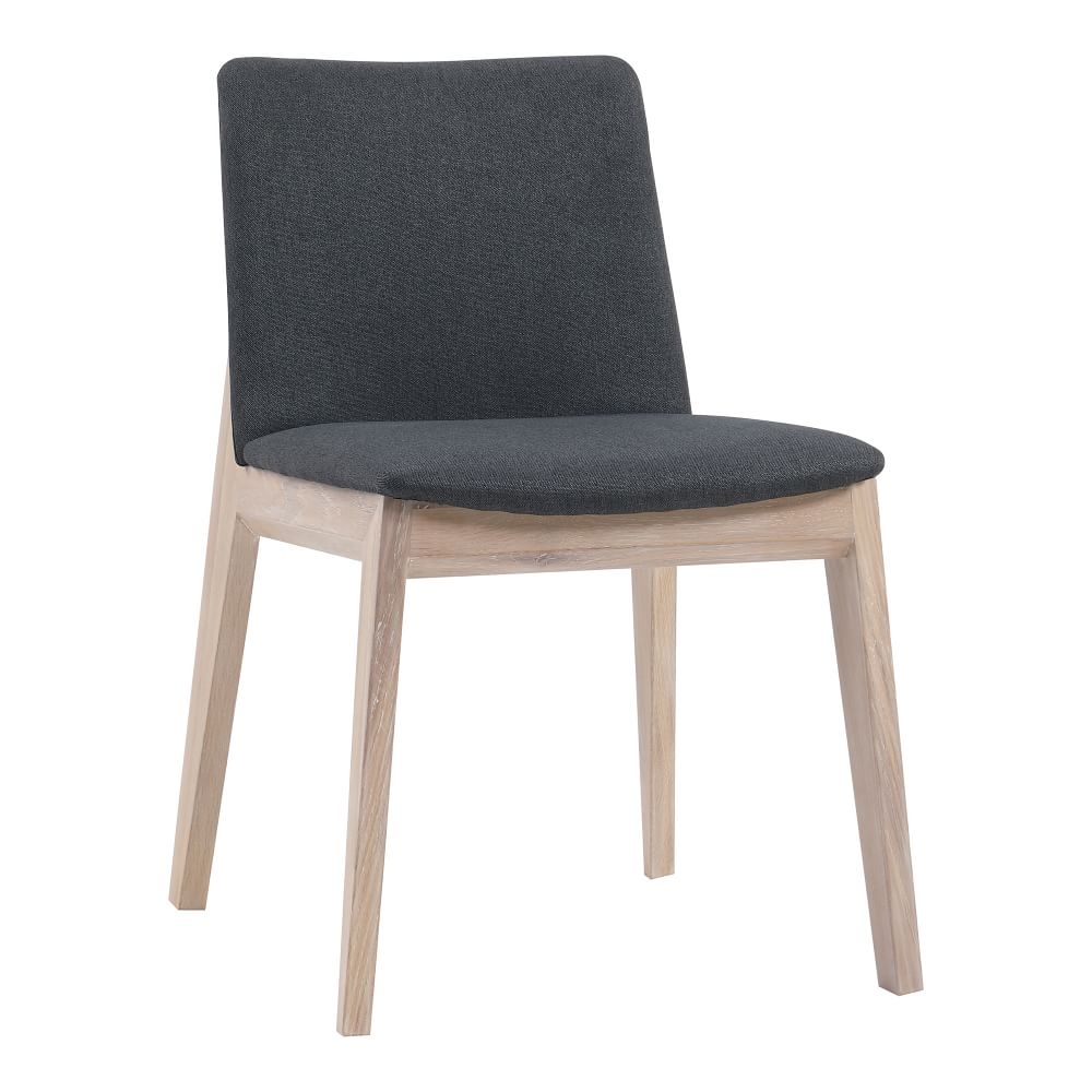 Splayed Oak Legs Dining Chair,Upholstery,dark grey - Image 0