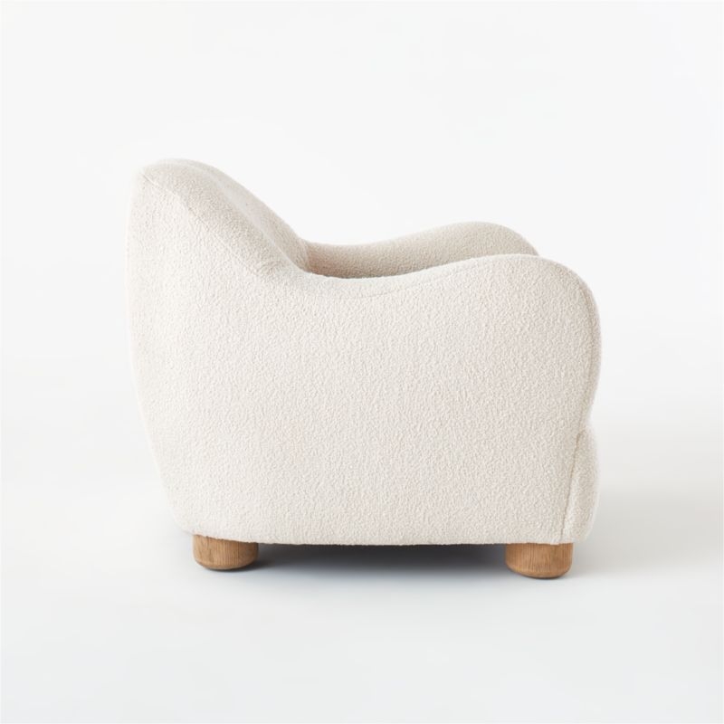 Bacio Cream Boucle Lounge Chair with Bleached Oak Legs by Ross Cassidy - Image 5