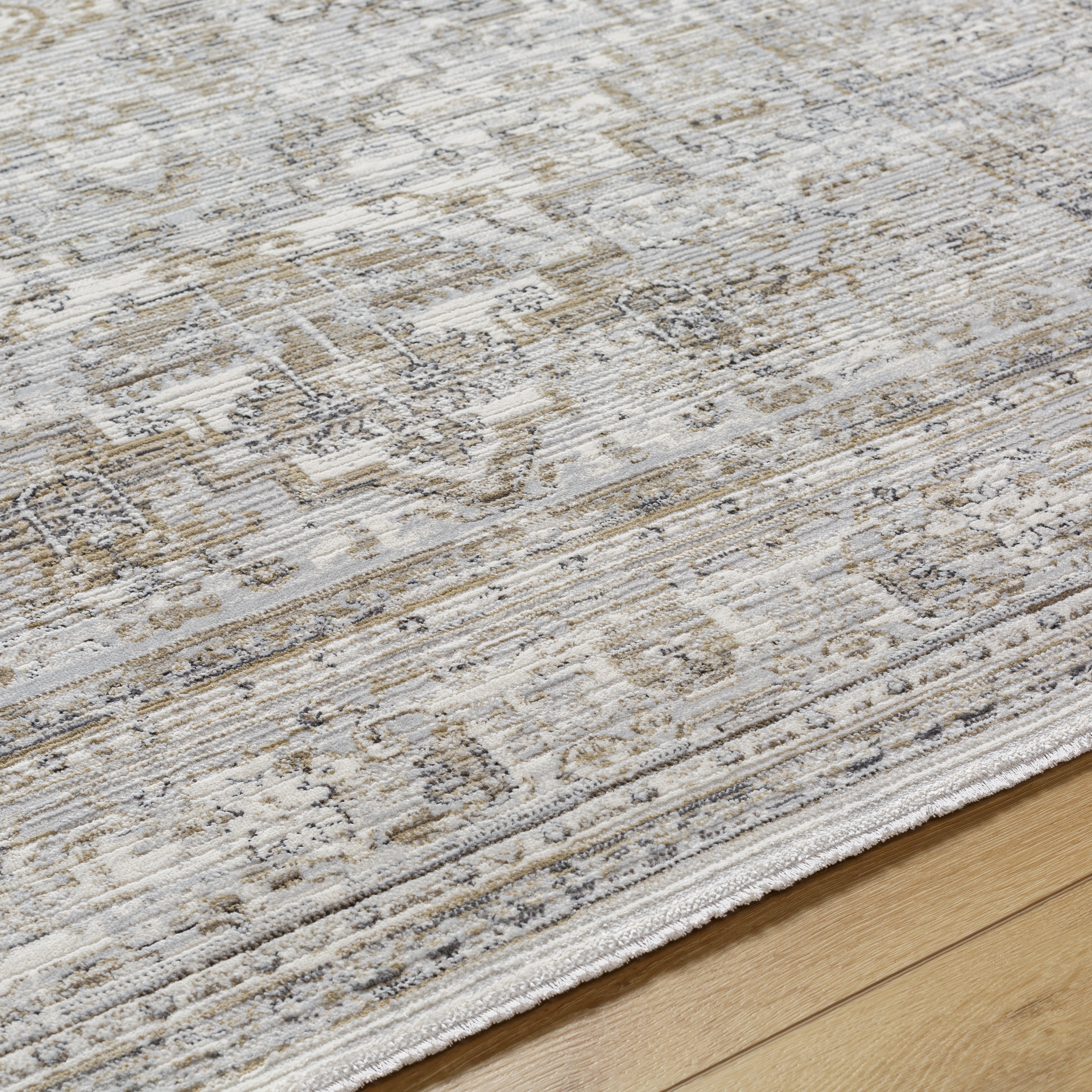 Edmonton Beige Indoor 6'7" x 9' Machine Woven Rug - Image 3