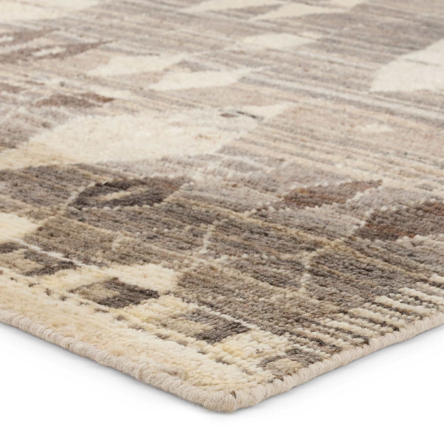Tonnara ZRA02 Handknotted Trellis Tan and Cream Area Rug (6'x9') - Image 1