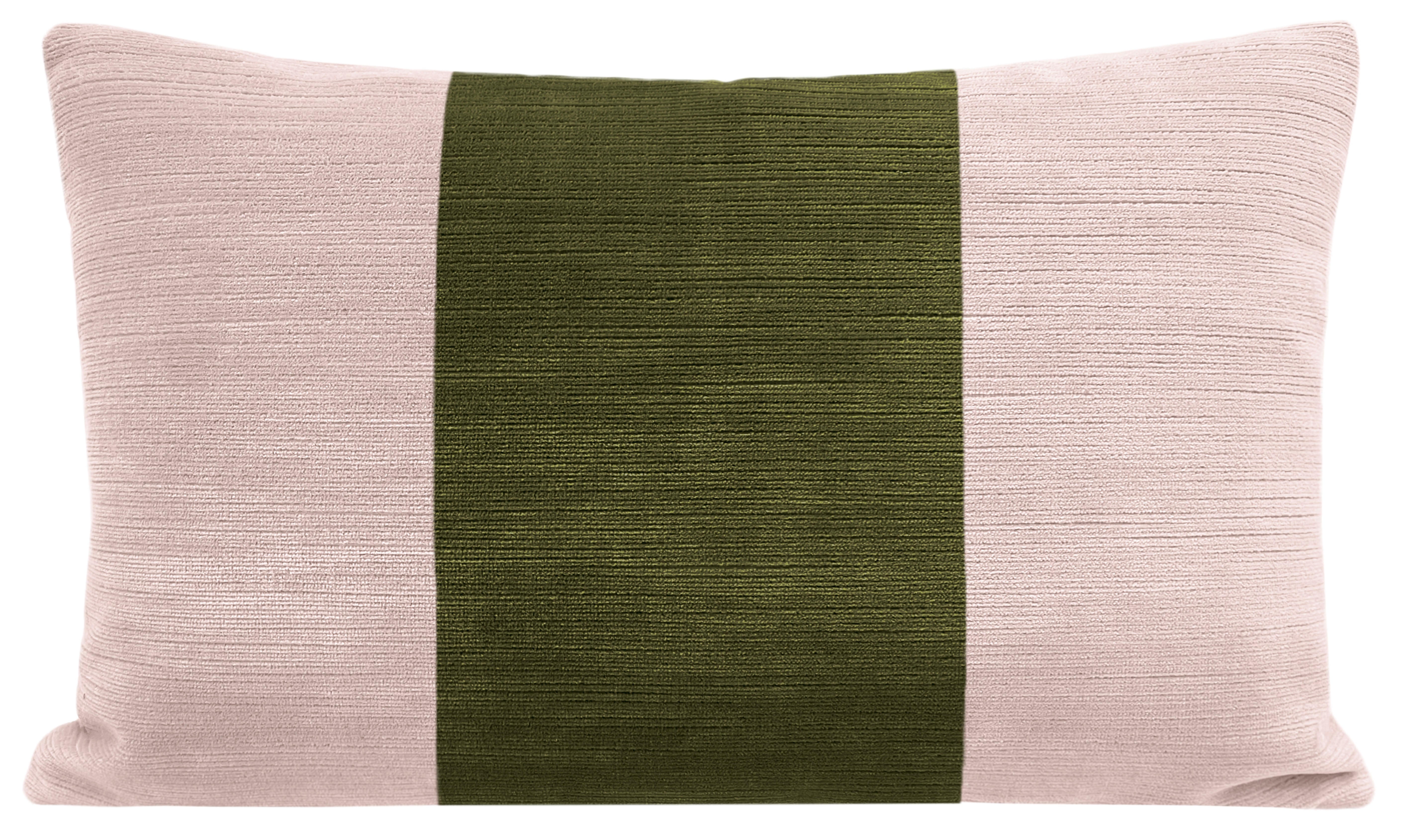 FINAL SALE : PANEL :: 12" X 18" STRIE VELVET // BALLET + OLIVE PILLOW COVER - LITTLE LUMBAR 12" X 18" - Image 0