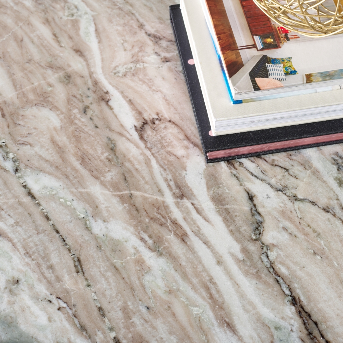 Catayana Marble Coffee Table - White/Brown - Image 2