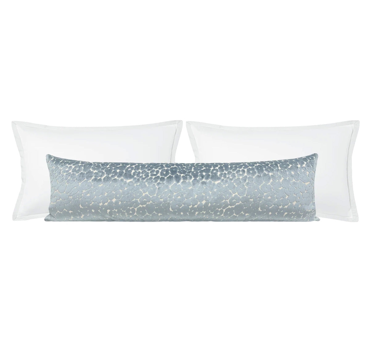 THE XL LUMBAR :: LEOPARD CUT VELVET // CERULEAN BLUE - 14" X 48" - Image 0