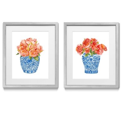 Sweet Peonies I - 2 Piece Picture Frame Graphic Art Print Set on Paper - Image 0
