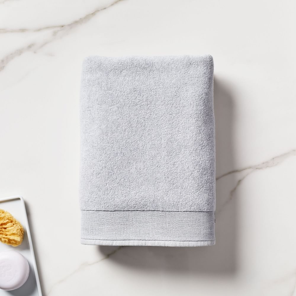 Organic Luxury Fibrosoft Towel, Bath Towel, Frost Gray Melange - Image 0