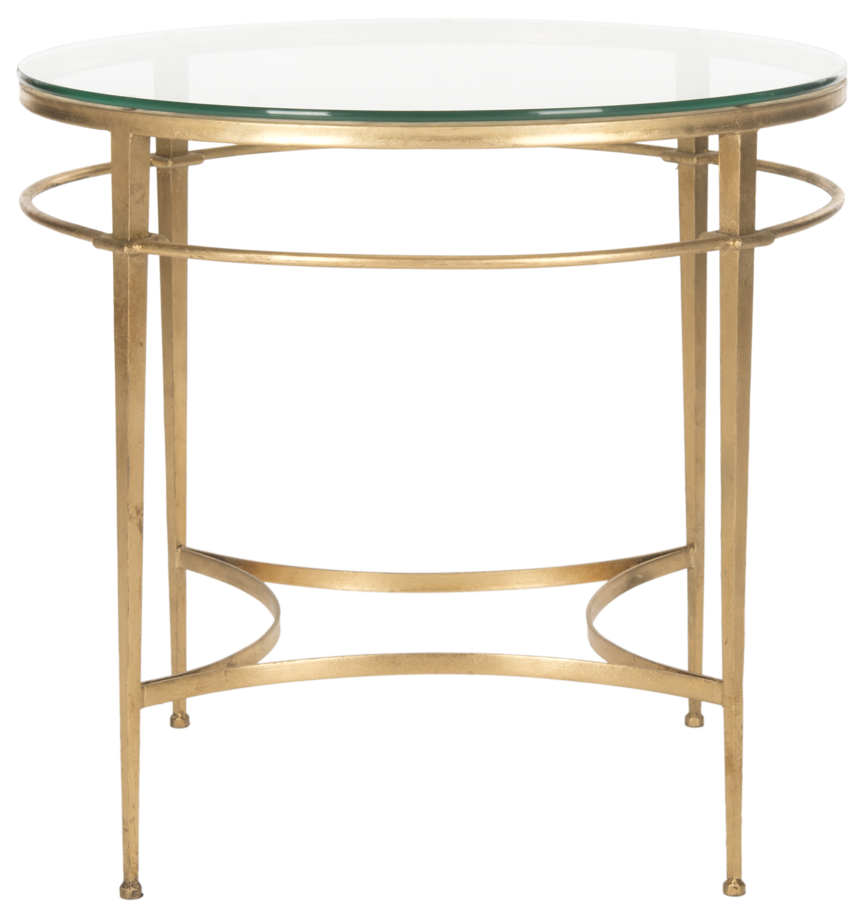 Ingmar Round Glass Side Table - Gold - Arlo Home - Image 0