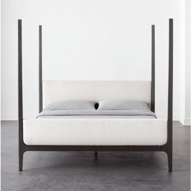 Melrose 4-Poster Charcoal Grey Canopy King Bed - Image 0