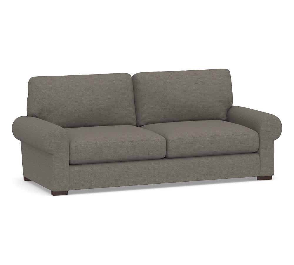 Turner Roll Arm Upholstered Sofa 2x2, Down Blend Wrapped Cushions, Chunky Basketweave Metal - Image 0