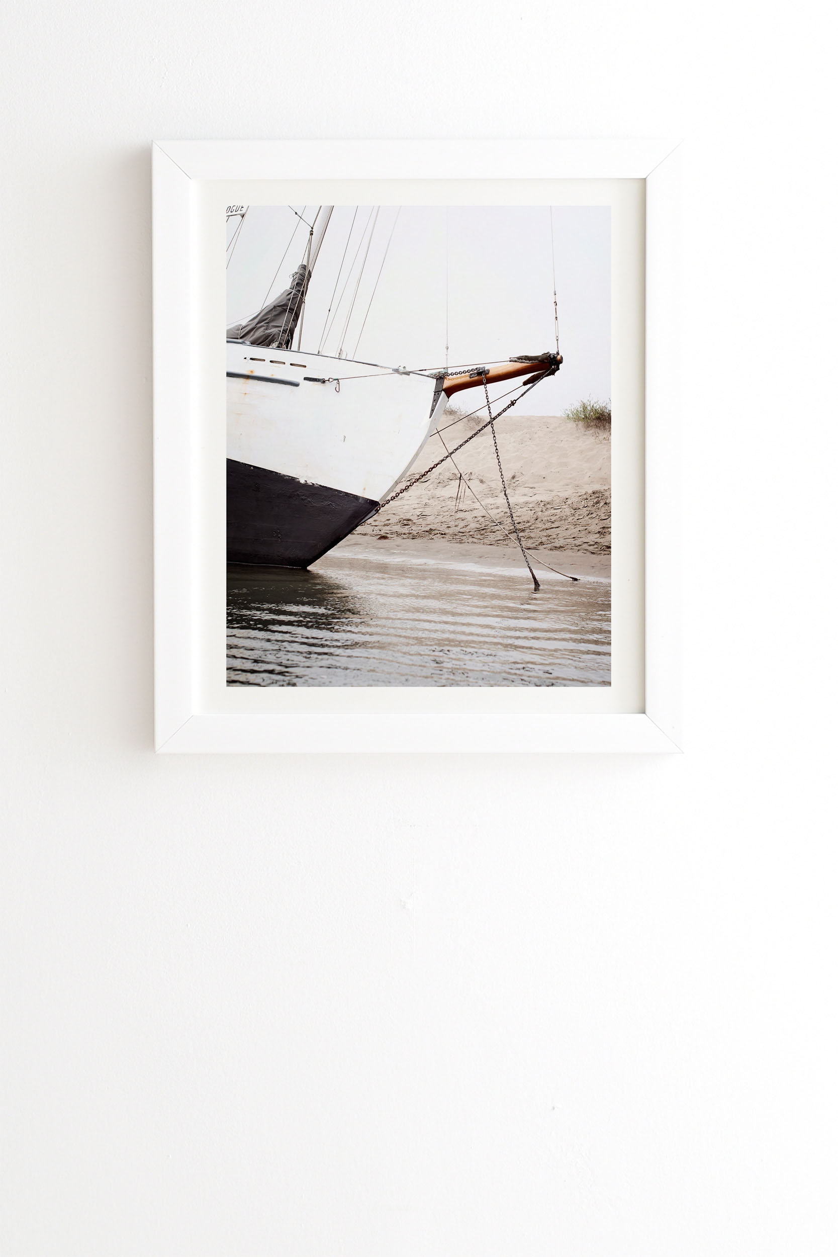 Sail Boat by Bree Madden - Framed Wall Art Basic White 19" x 22.4" - Image 0