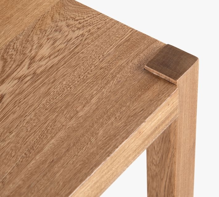 Bardill 20" Wood & Woven Leather End Table, Natural Rosa Morada & Smoke Gray - Image 2