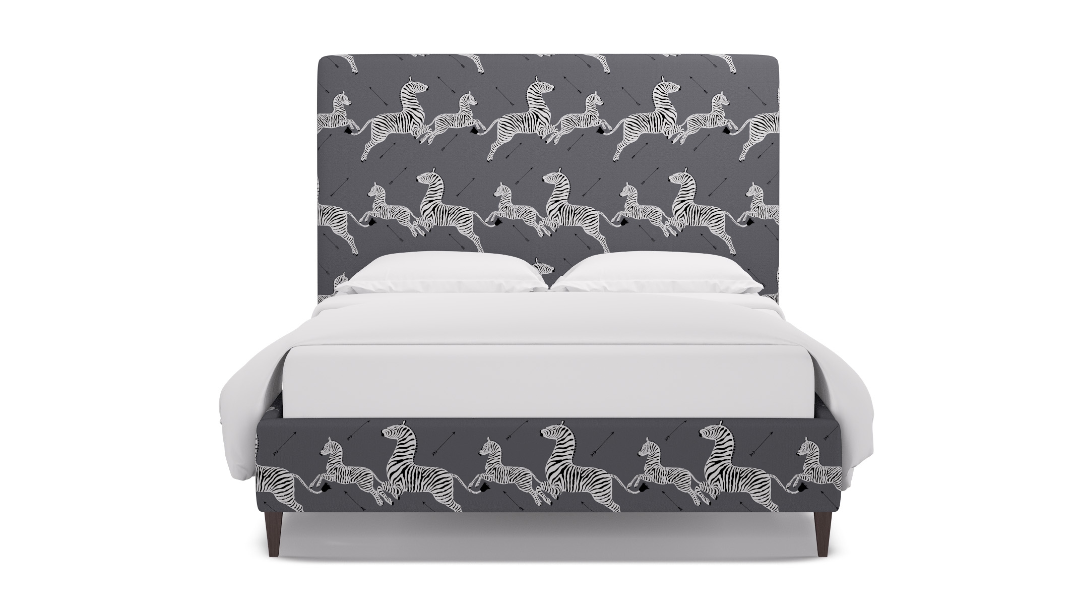 Classic Bed, Slate Zebra, Espresso Square Tapered Leg, Twin - Image 0