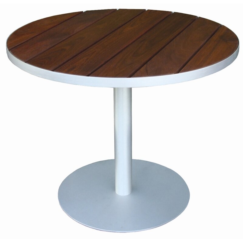 Modern Outdoor Luma Solid Wood Bistro Table Table Size: 36", Top Finish: Ipe - Image 0