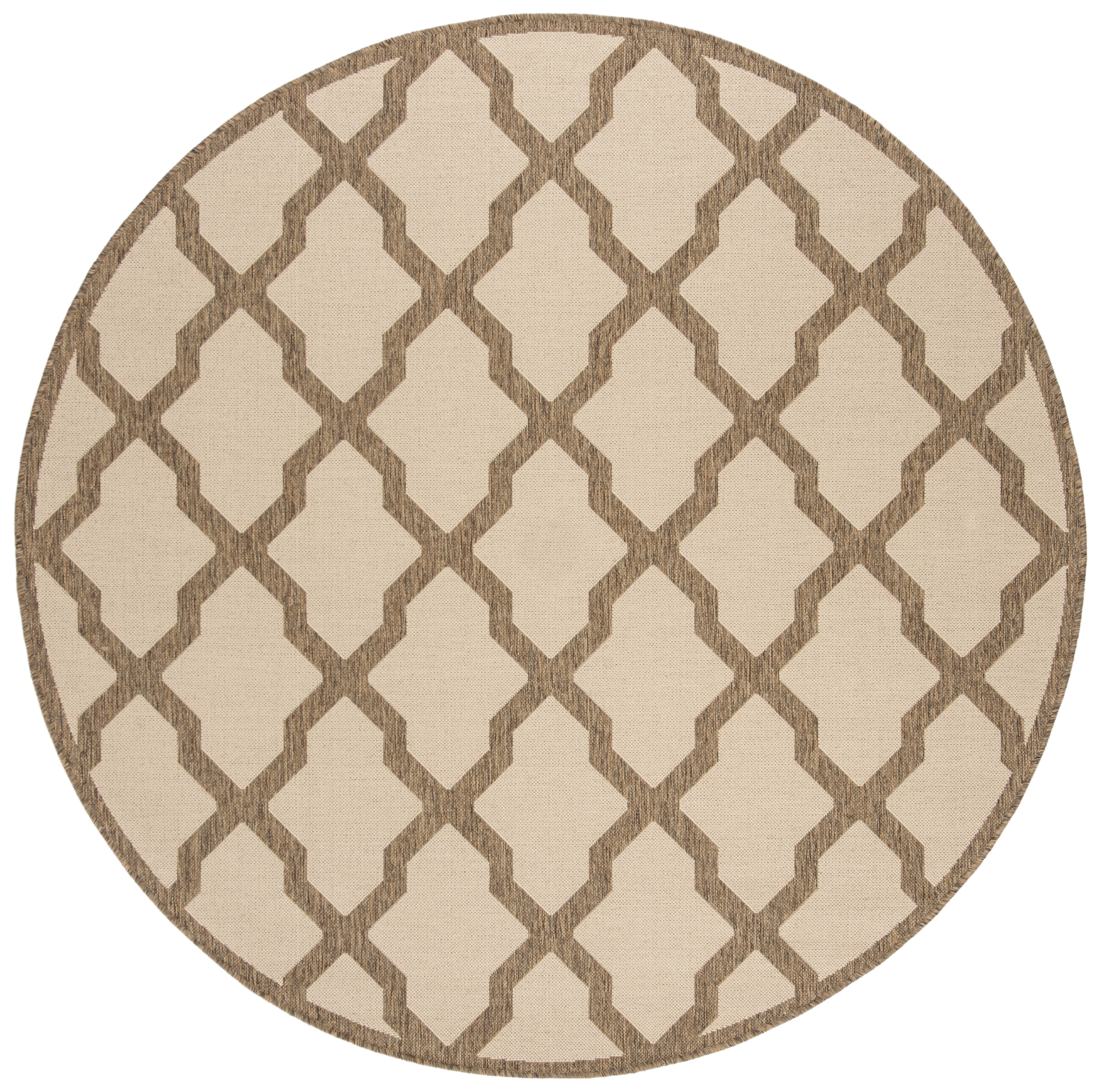 Arlo Home Indoor/Outdoor Woven Area Rug, LND122C, Cream/Beige,  6' 7" X 6' 7" Round - Image 0