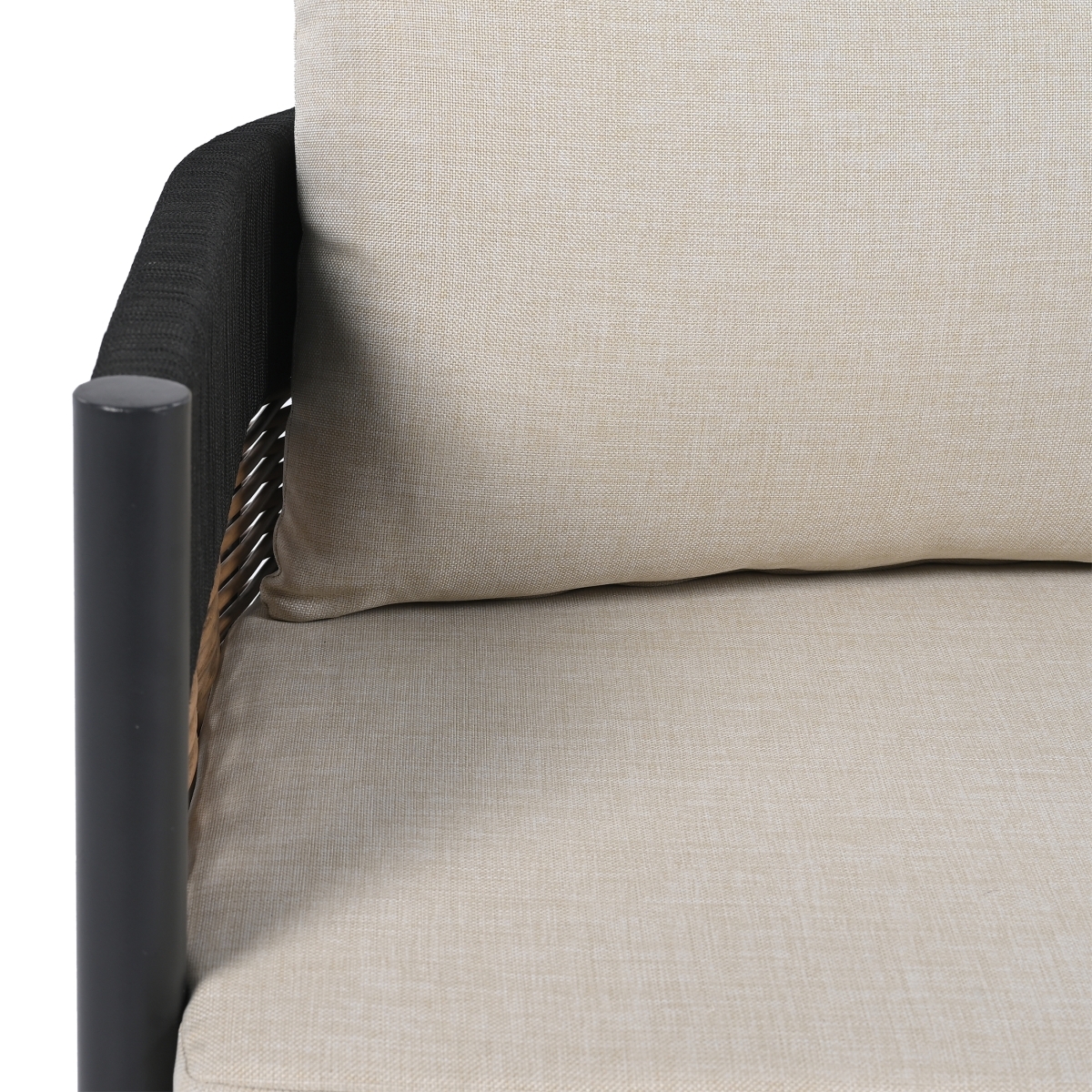 Harrison Indoor-Outdoor 3 Seater Sofa - Black/Taupe - Image 2
