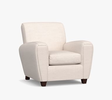 Manhattan Square Arm Upholstered Armchair, Polyester Wrapped Cushions, Twill Cream - Image 3