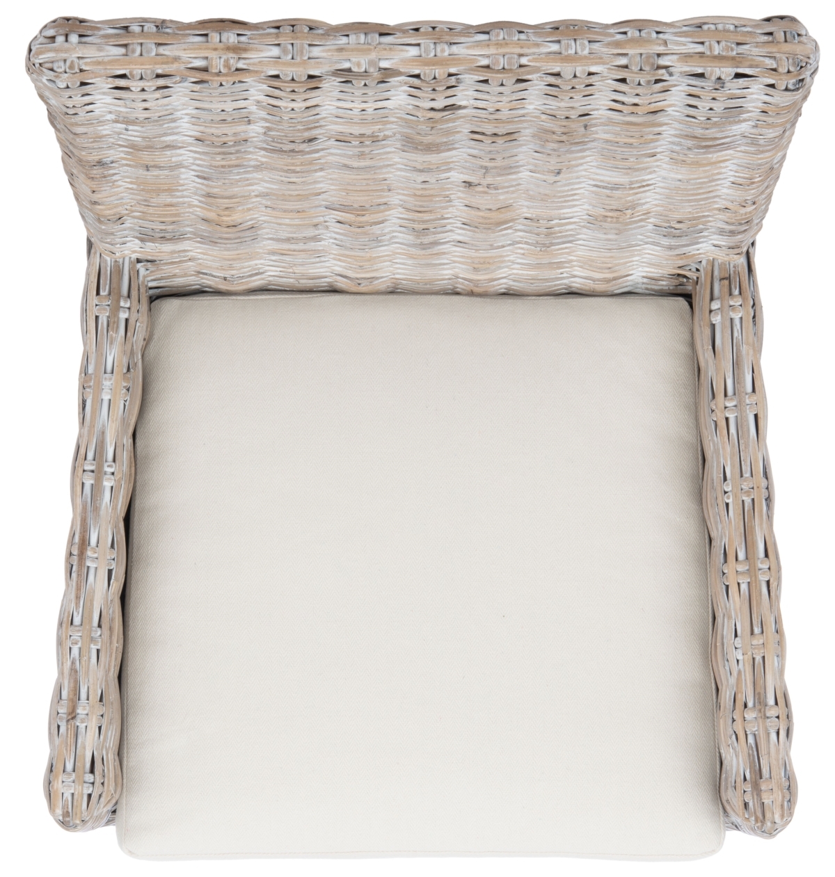 Nancy Rattan Accent Chair W/ Cushion - White / Grey White Wash - Safavieh - Image 5