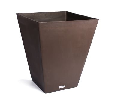 All Weather Eco Hevea Tapered Cube Short Planter, Black - 18" - Image 4