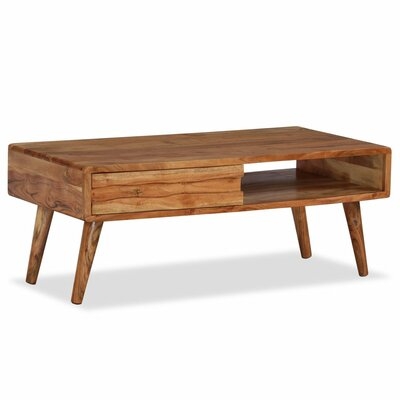 Anja Solid Wood 4 Legs Coffee Table with Storage - Image 0