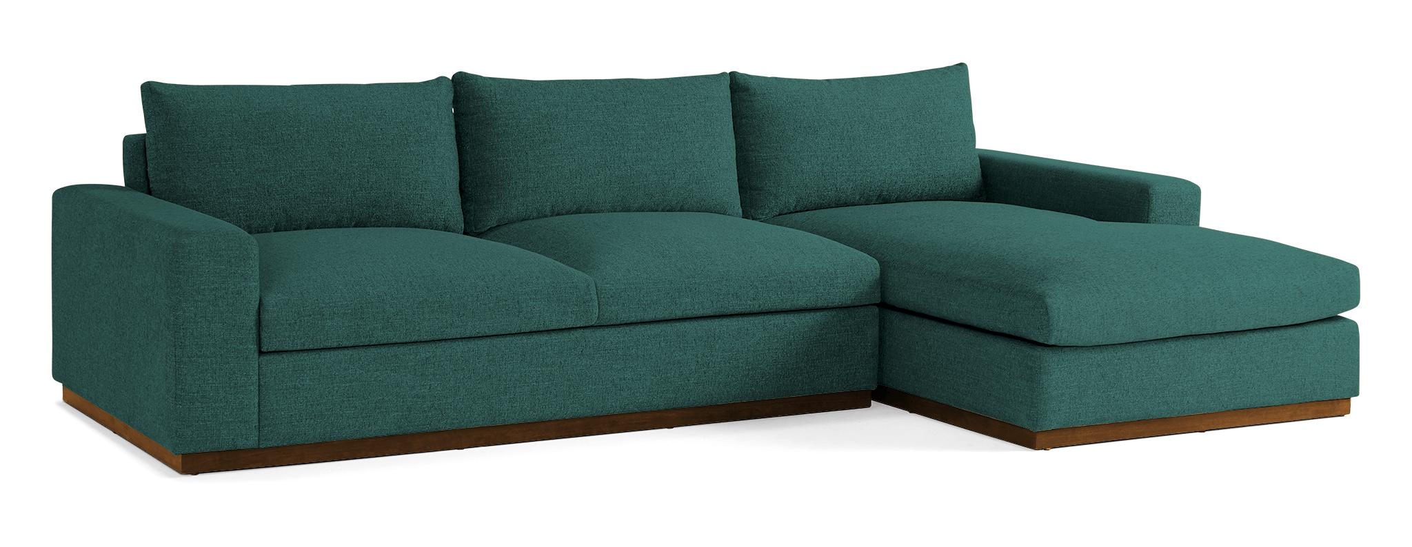 Blue Holt Mid Century Modern Sectional with Storage - Prime Peacock - Mocha - Left - Image 1