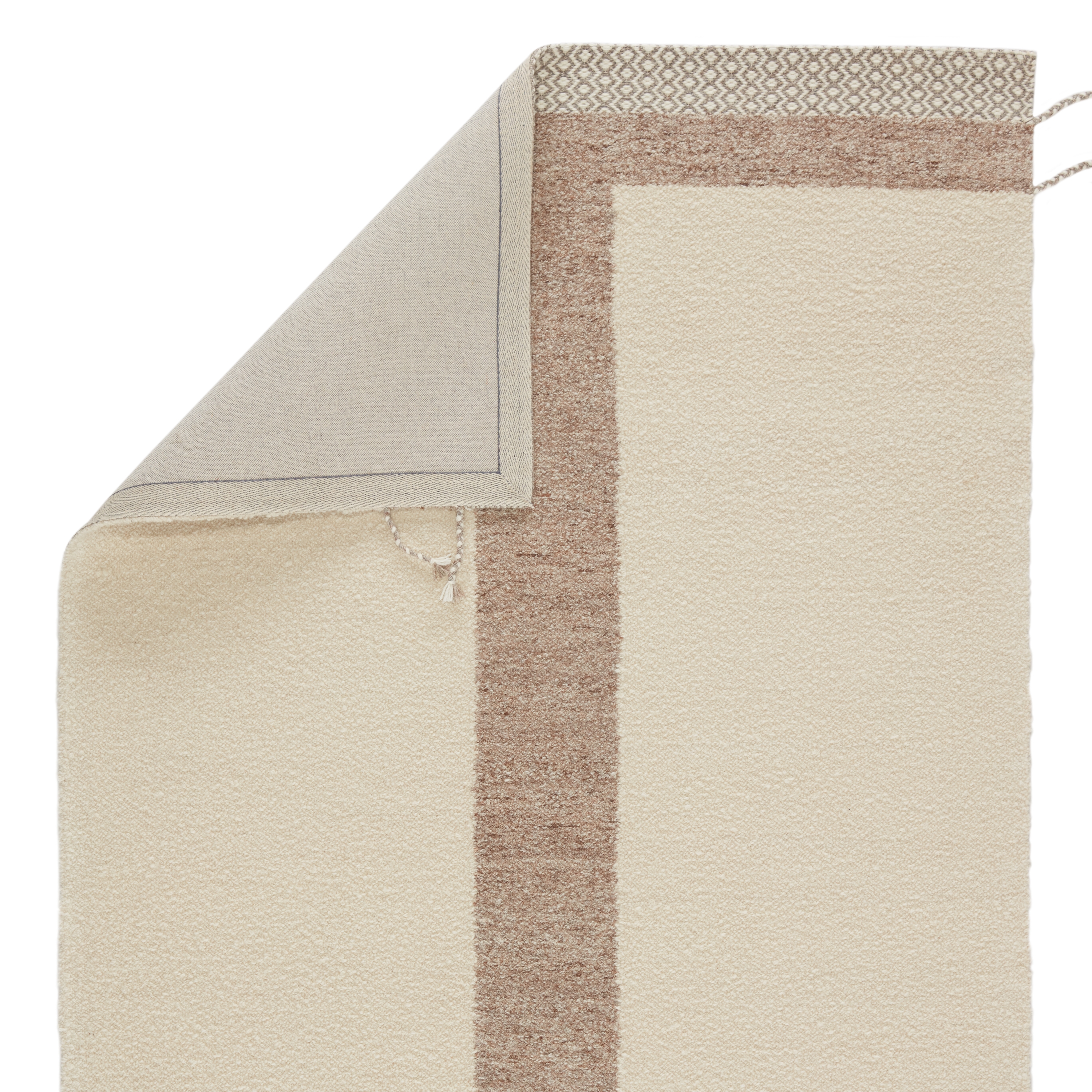 Calva Handmade Geometric Cream/ Light Tan Area Rug (5'X8') - Image 2