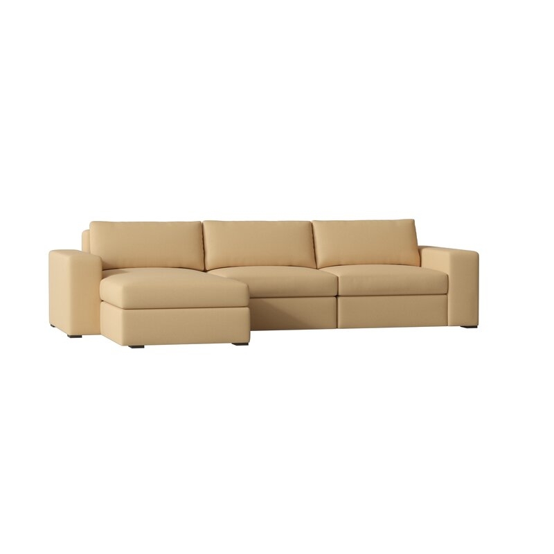 My Chic Nest Liam Left Hand Facing Sectional Body Fabric: M9463 Pollen, Leg Color: Mossy Grey, Sectional Orientation: Right Hand Facing - Image 0
