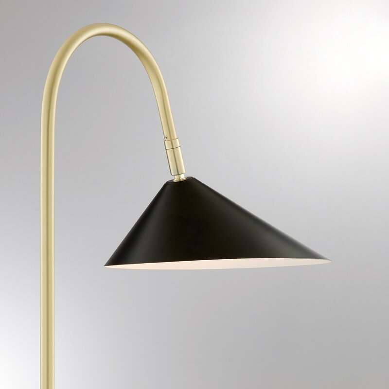 Eagleton Arched/Arc Floor Lamp, Black & Gold, 61" - Image 4