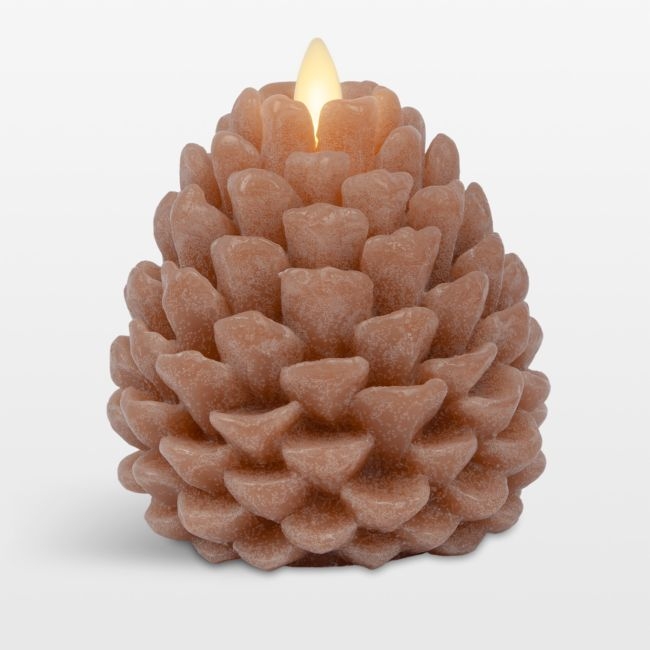 Flicker Flameless Small Caramel Cafe Pinecone 4" - Image 0