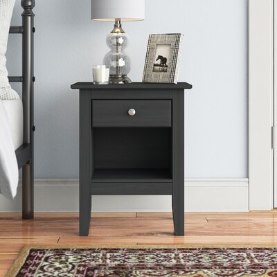 Kissell 1 - Drawer Solid Wood Nightstand in Black - Image 0