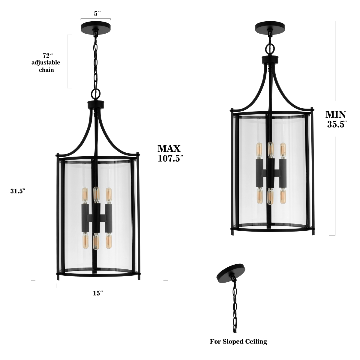 Venzor 6Lt 15 Inch Pendant - Bronze - Safavieh - Image 0