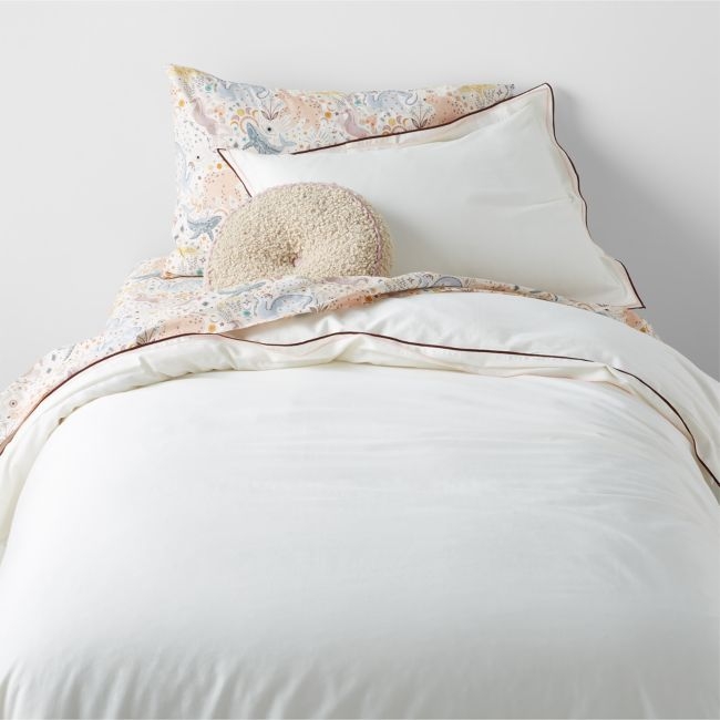 Serenity Double Flange Warm Colorway Organic Cotton Sateen Kids Twin Duvet Cover by Jeremiah Brent - Image 0