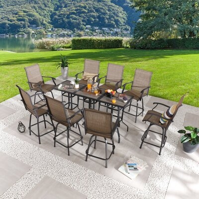 Freddie-Dean Square 8 - Person 24.8" Long Bar Height Dining Set - Image 0