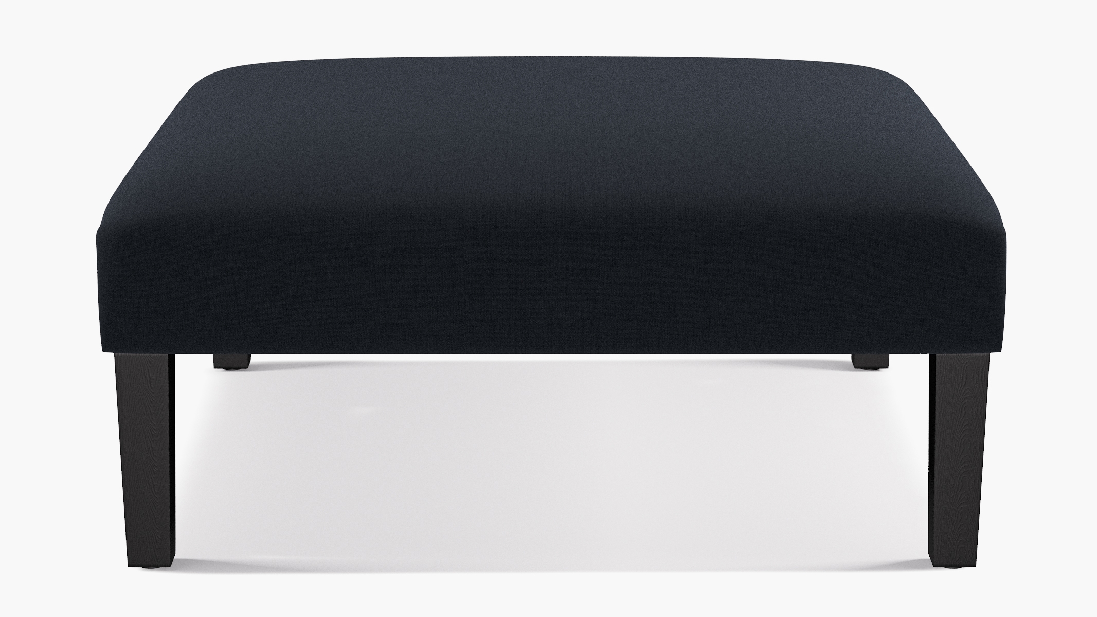 Cocktail Ottoman, Navy Everyday Linen, Black - Image 0