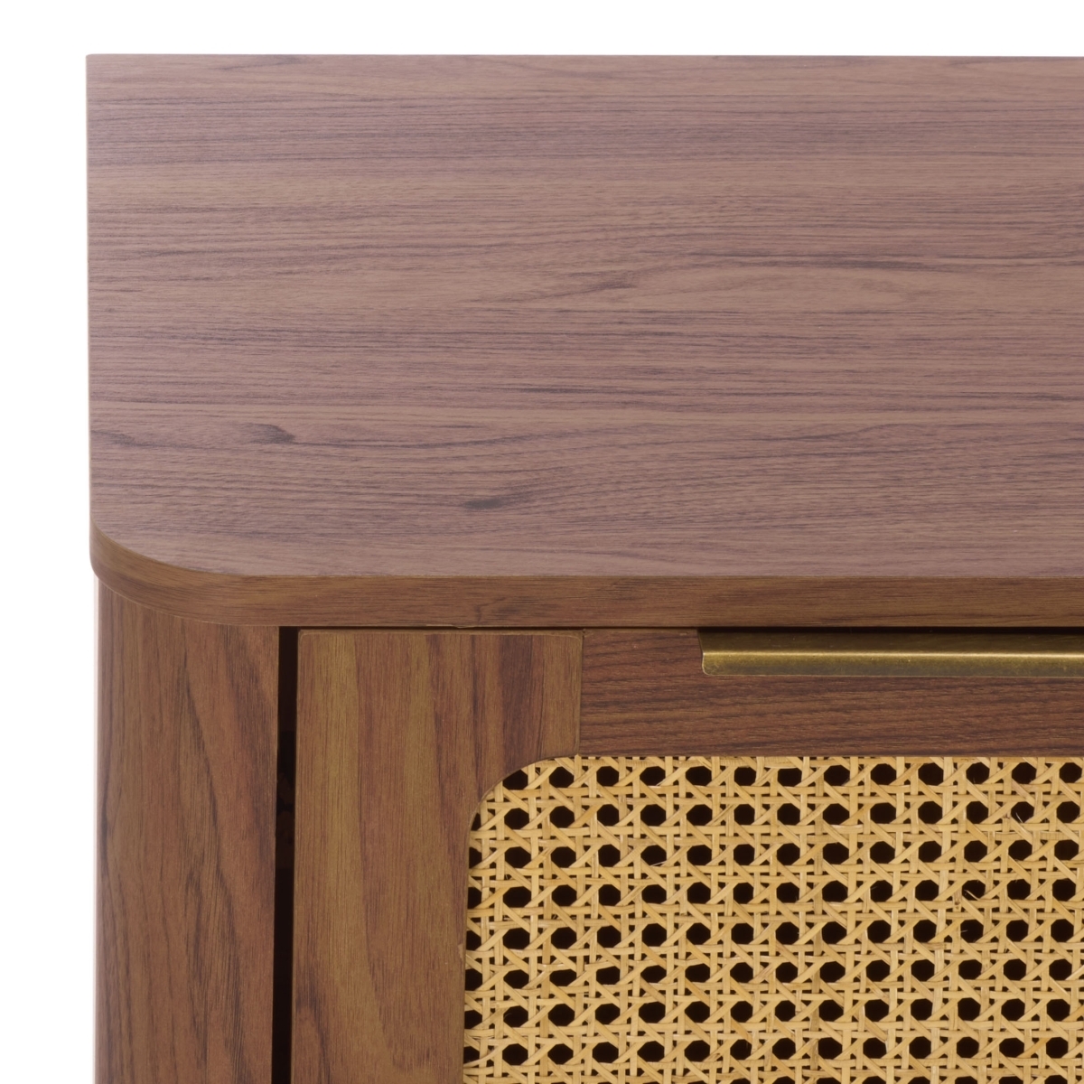 Brey 3 Drawer Sideboard/Media Stand - Walnut / Brass - Image 2