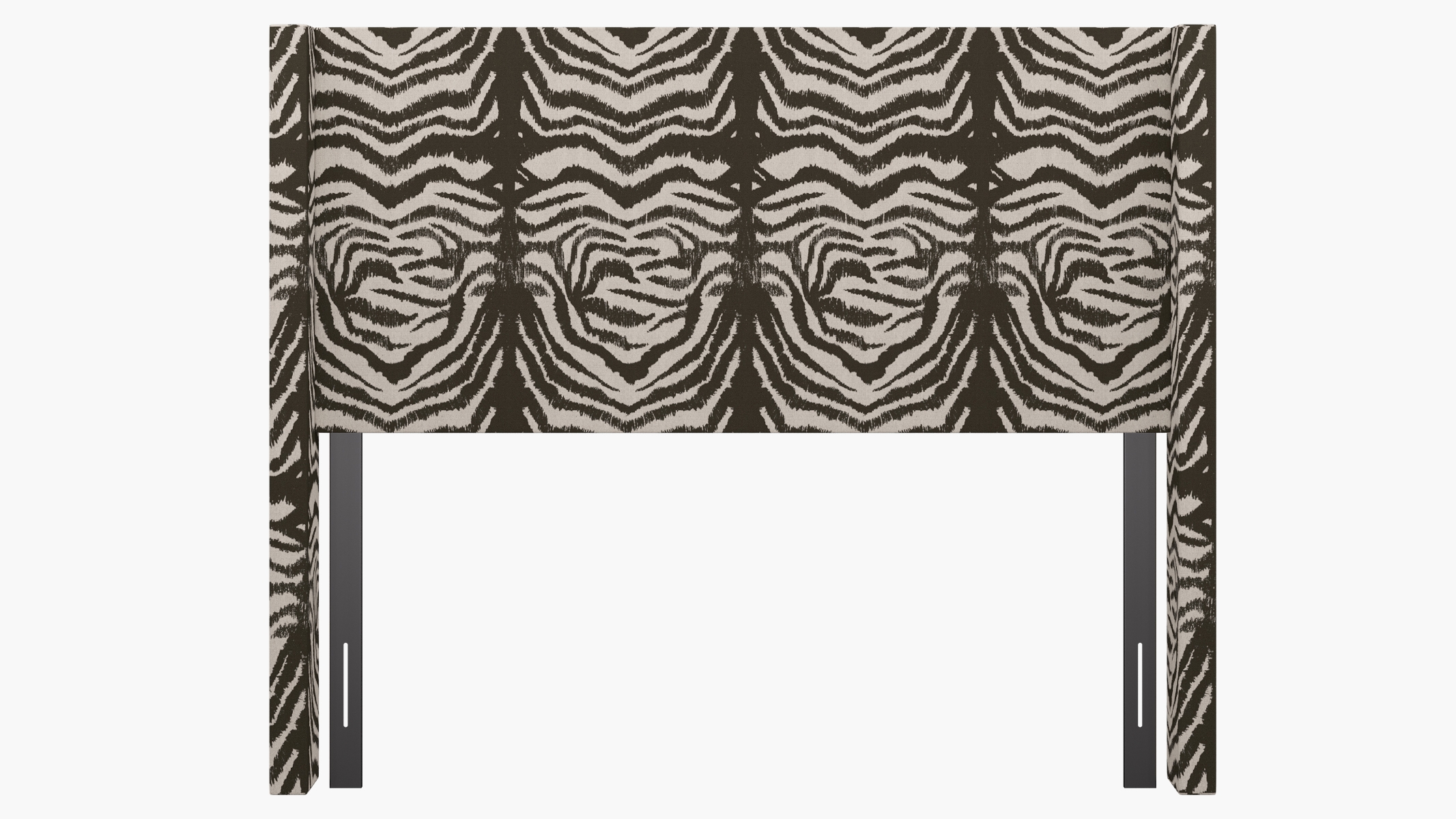 Modern Wingback Headboard, Zebra, Queen - Image 1
