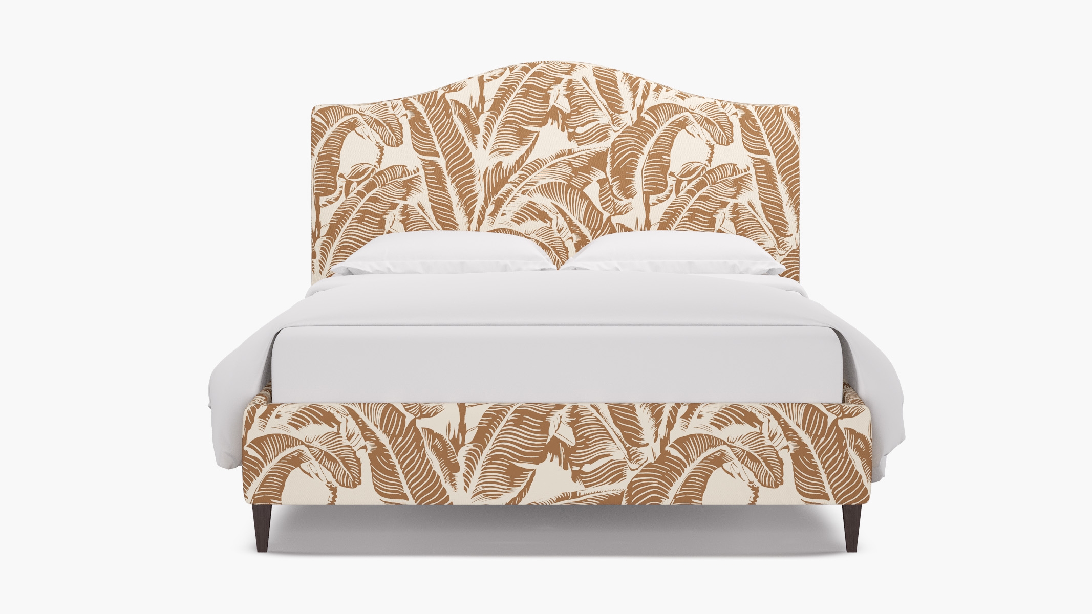 Camelback Bed, Caramel Martinique® Encore, Espresso Square Tapered Leg, King - Image 0