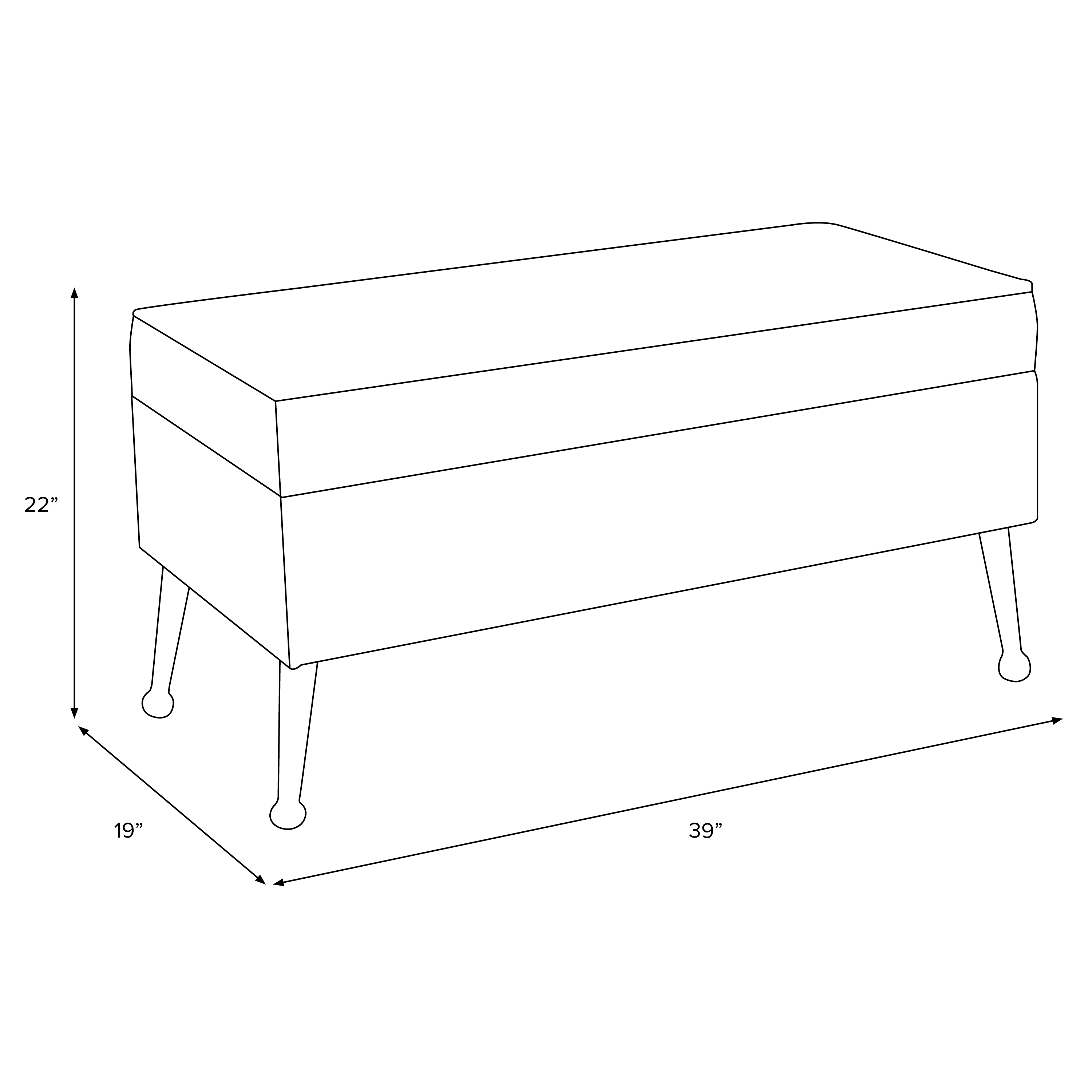 Storage Bench in Dash Black White Oga - Image 5
