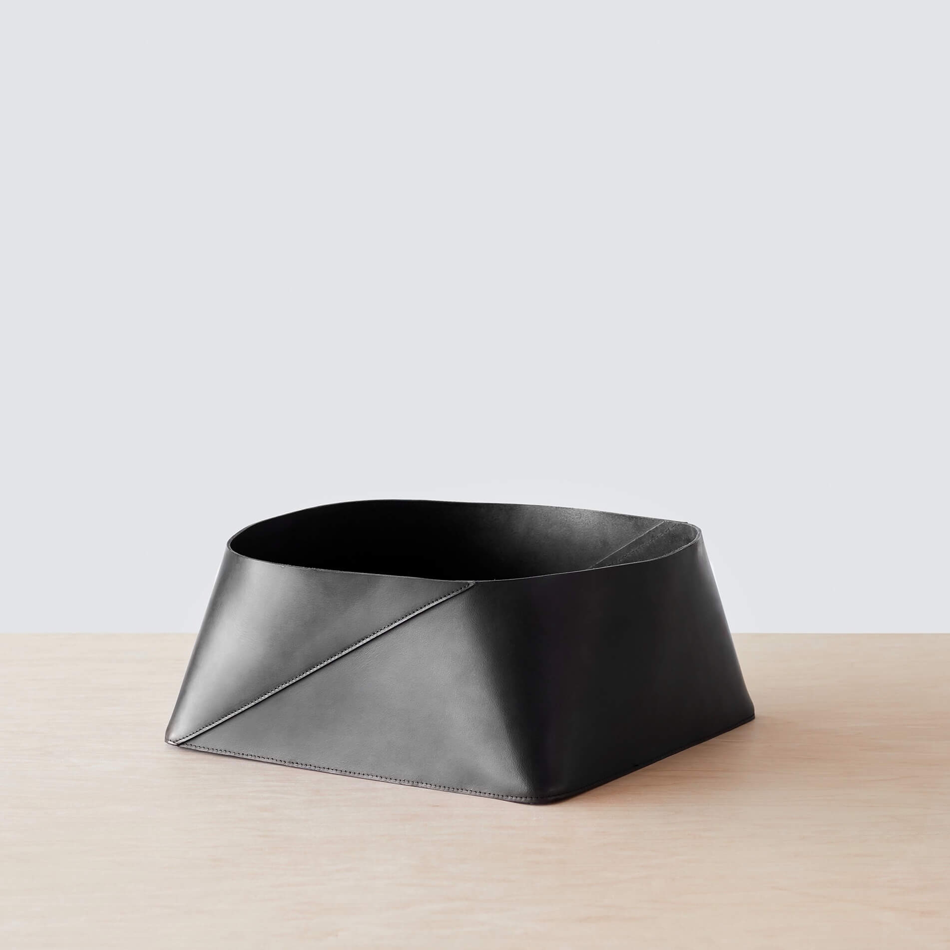 The Citizenry Azad Low Leather Storage Bin | Black - Image 0
