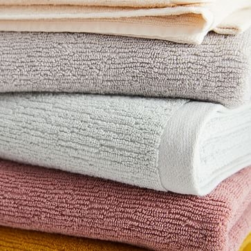 Everyday Textured Organic Towel Set, Frost Gray, Set of 6 - Image 3
