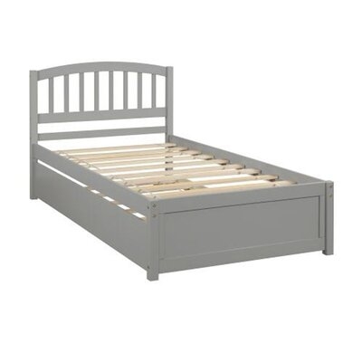 Twin Size Platform Bed Wood Bed Frame With Trundle, Bed, Solid Wood Bed, Castor Bed, Child, Adult, Comfortable Sleep, Modern Style,white - Image 0