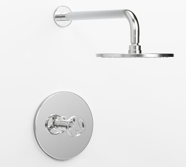 Tilden Pressure Balance Cross-Handle Shower Faucet Set, Matte Black - Image 2