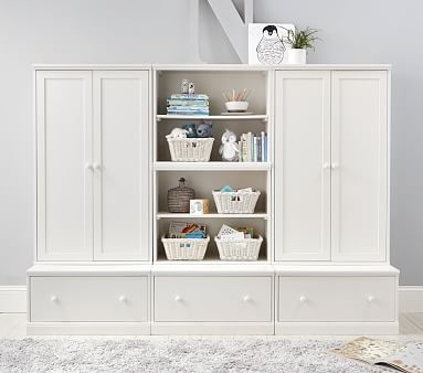 Cameron 3 Tall Cabinet &amp; 3 Drawer Base Set, Simply White, Flat Rate - Image 1