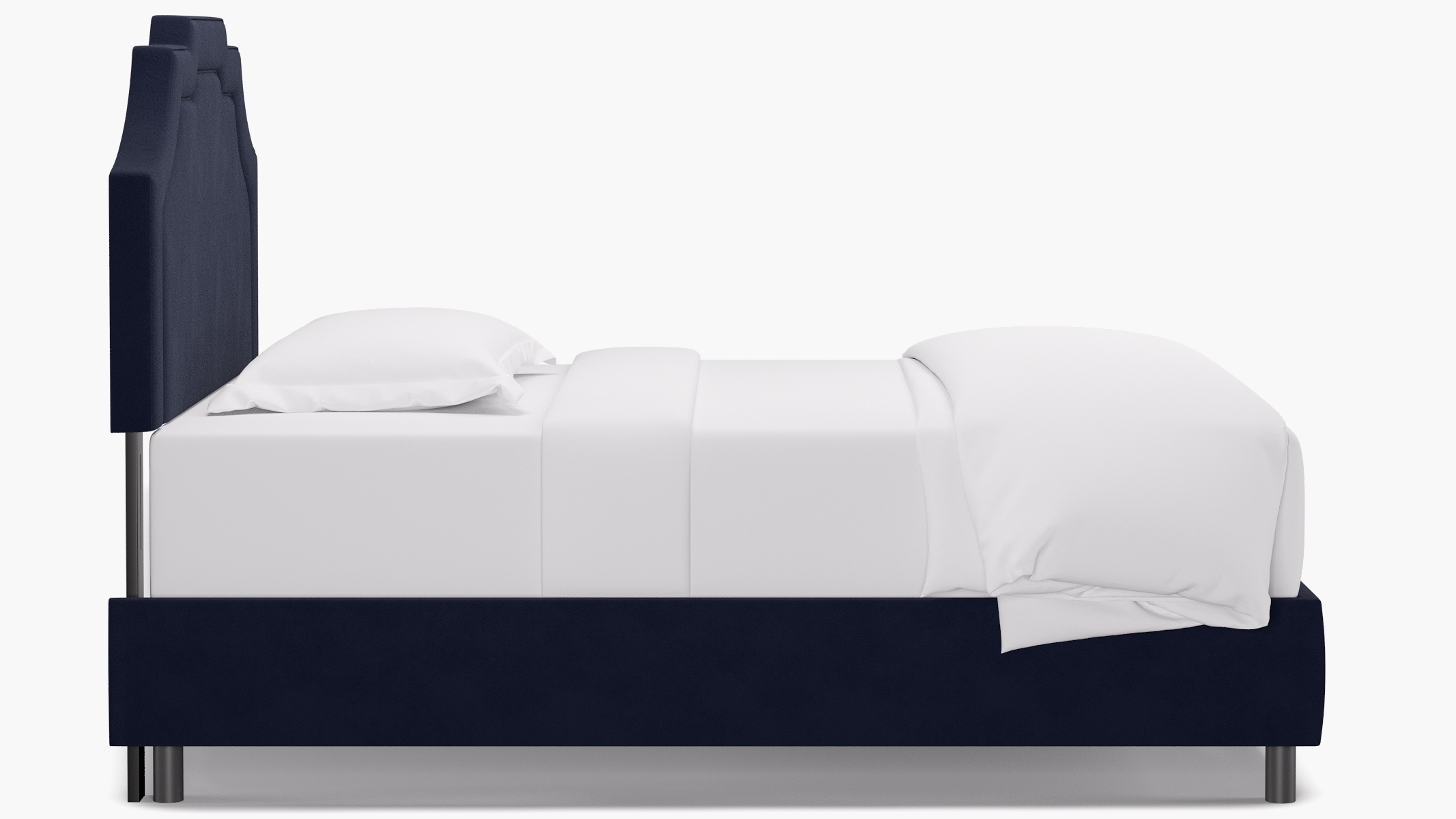 Art Deco Bed, Navy Classic Velvet, Full - Image 2