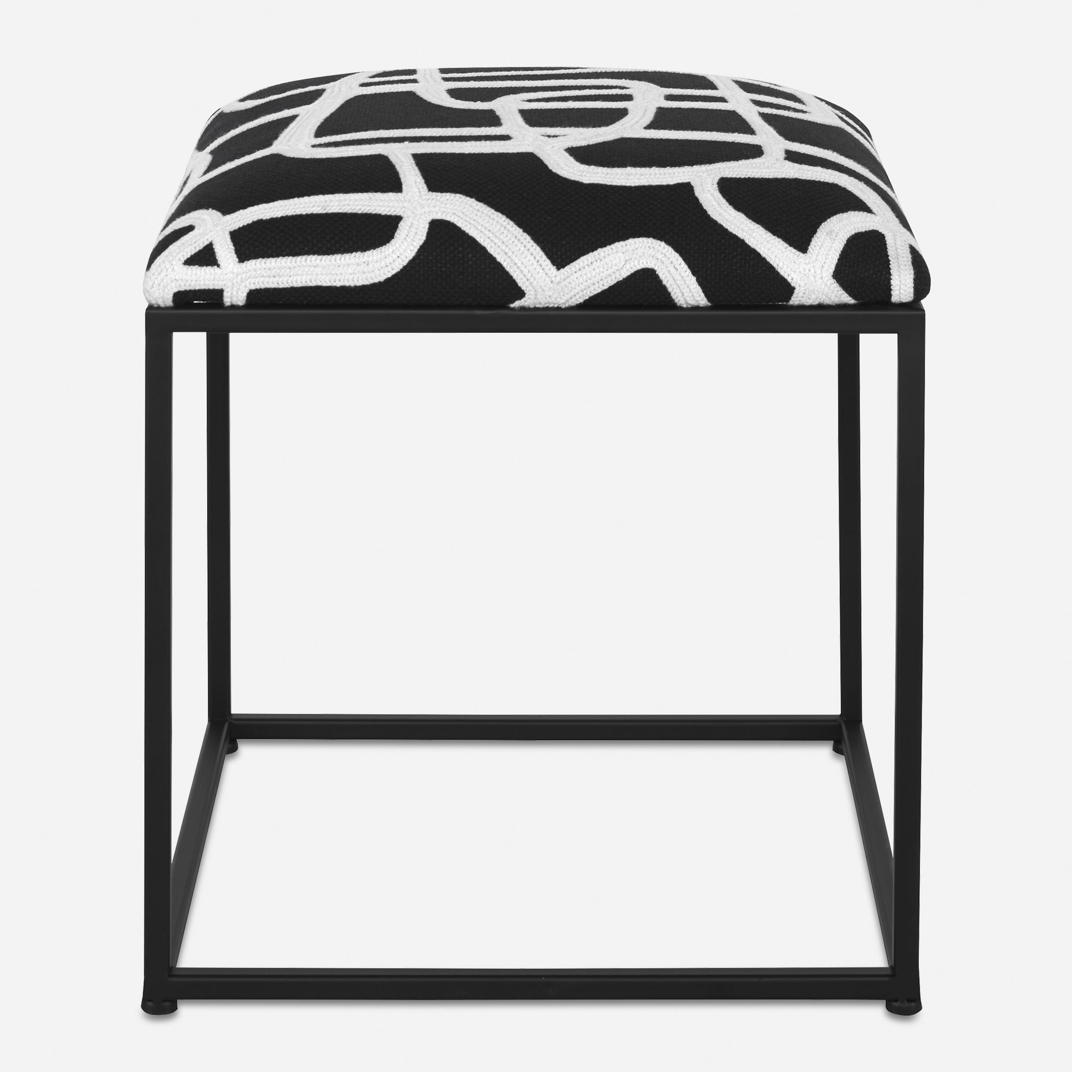 Twists And Turns Fabric Accent Stool - Image 0