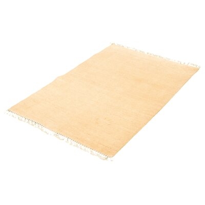 One-of-a-Kind Audresha Hand-Knotted New Age Gabbeh Beige 4'1" x 6'3" Wool Area Rug - Image 0