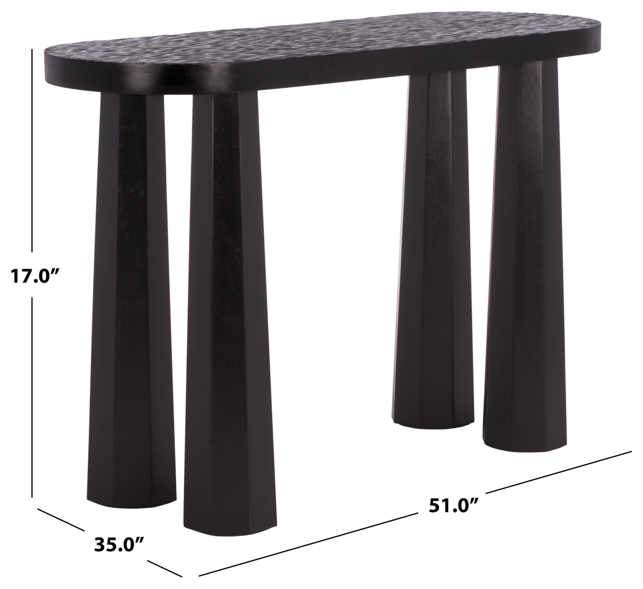 Petraclara Wood Console Table - Black - Image 6