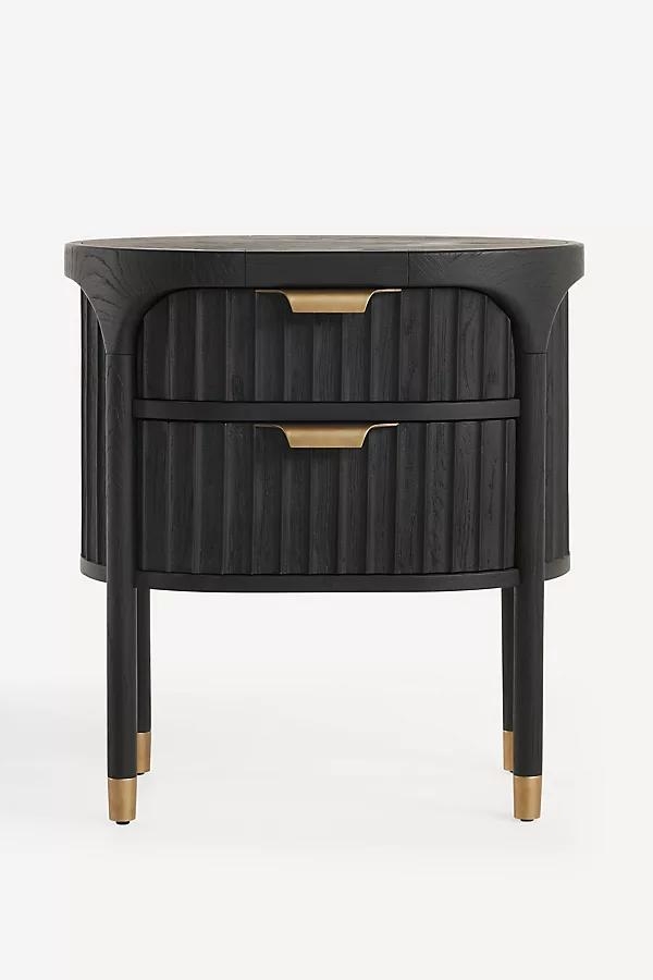 The Isla Fluted-Wood Two-Drawer Nightstand - Image 0