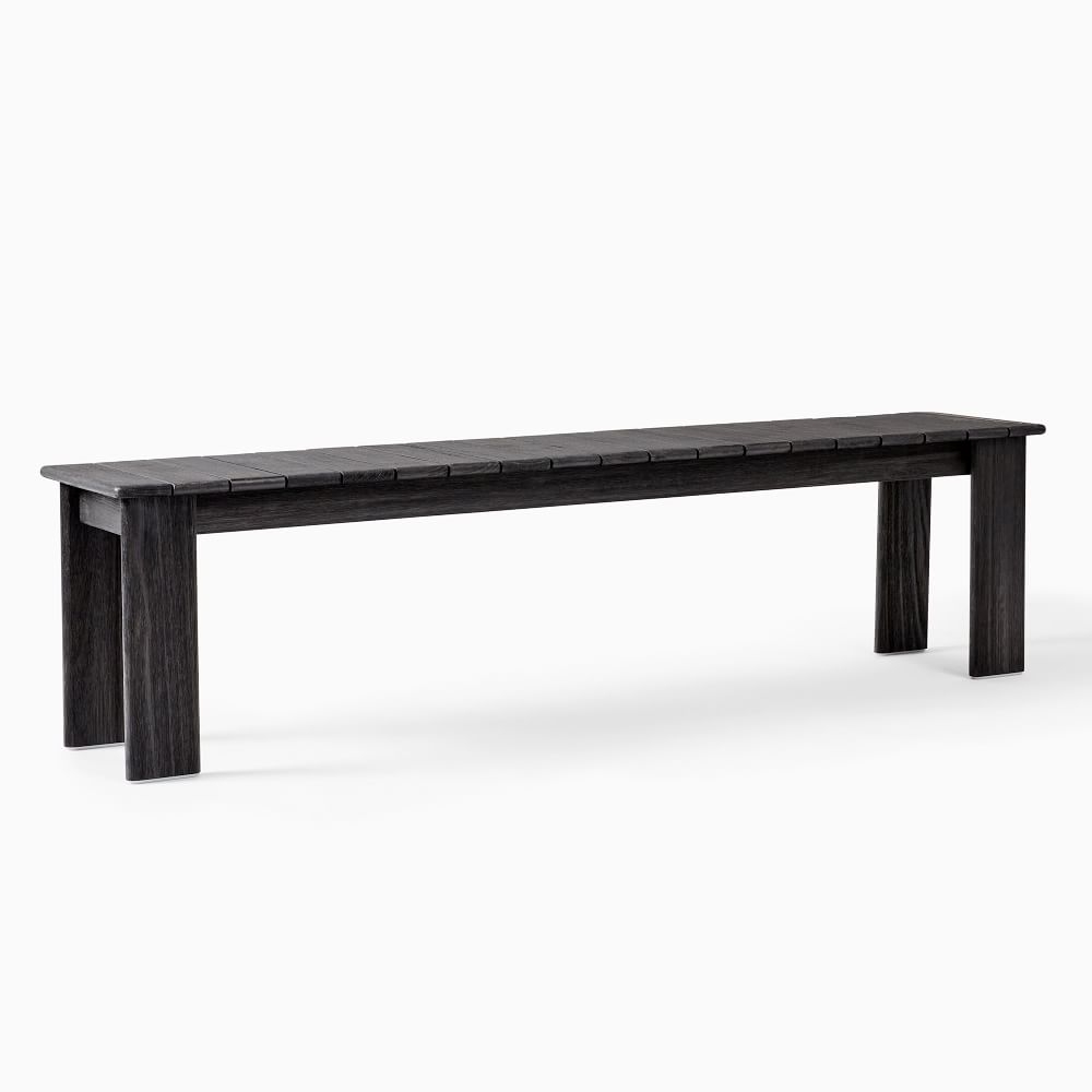 Playa Dining Bench, 70 Inches, Weathered Black - Image 0