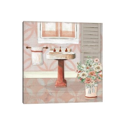 Blushing Bath Sink II by Carol Robinson - Wrapped Canvas Painting Print - Image 0