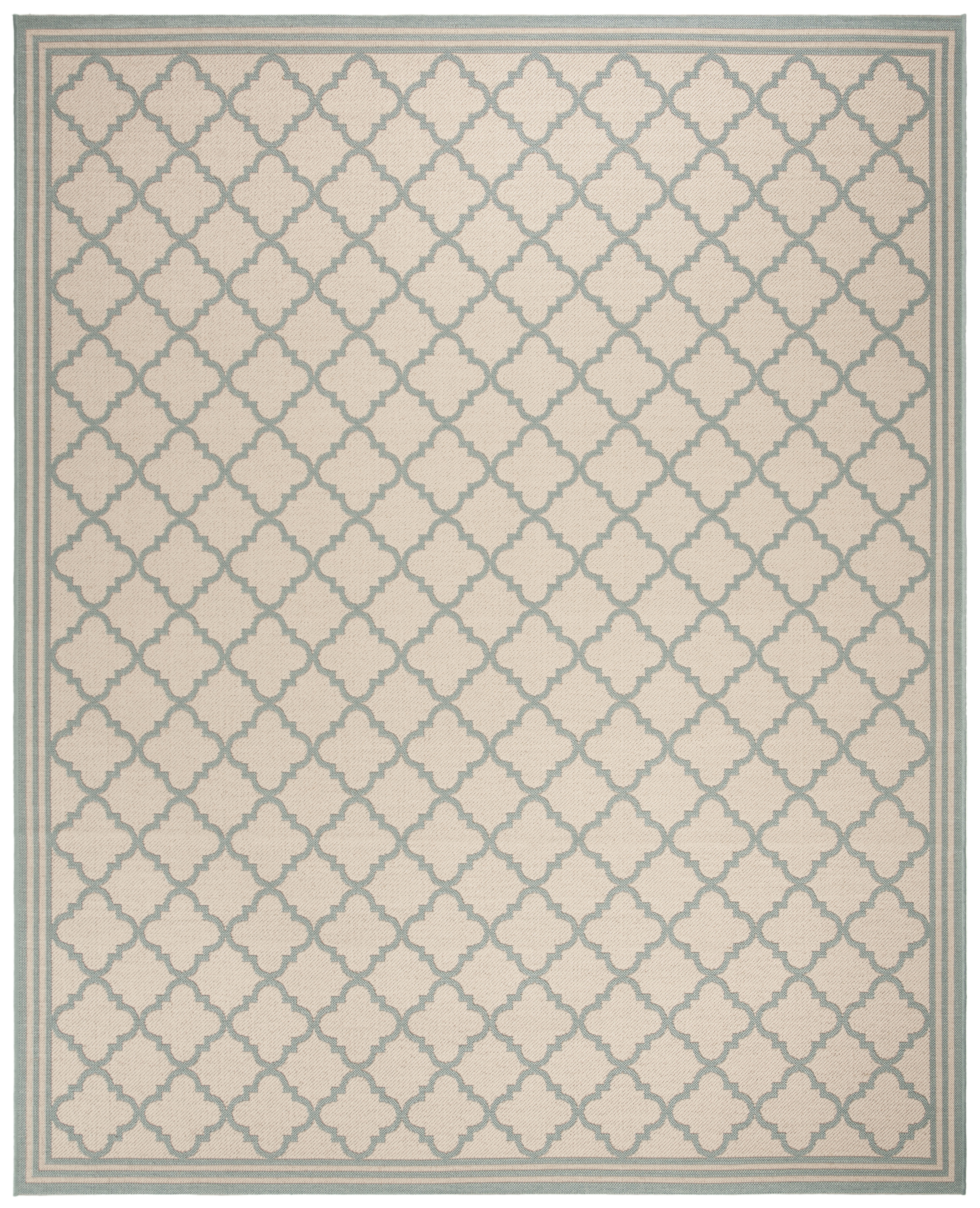 Arlo Home Indoor/Outdoor Woven Area Rug, LND121L, Cream/Aqua,  9' X 12' - Image 0