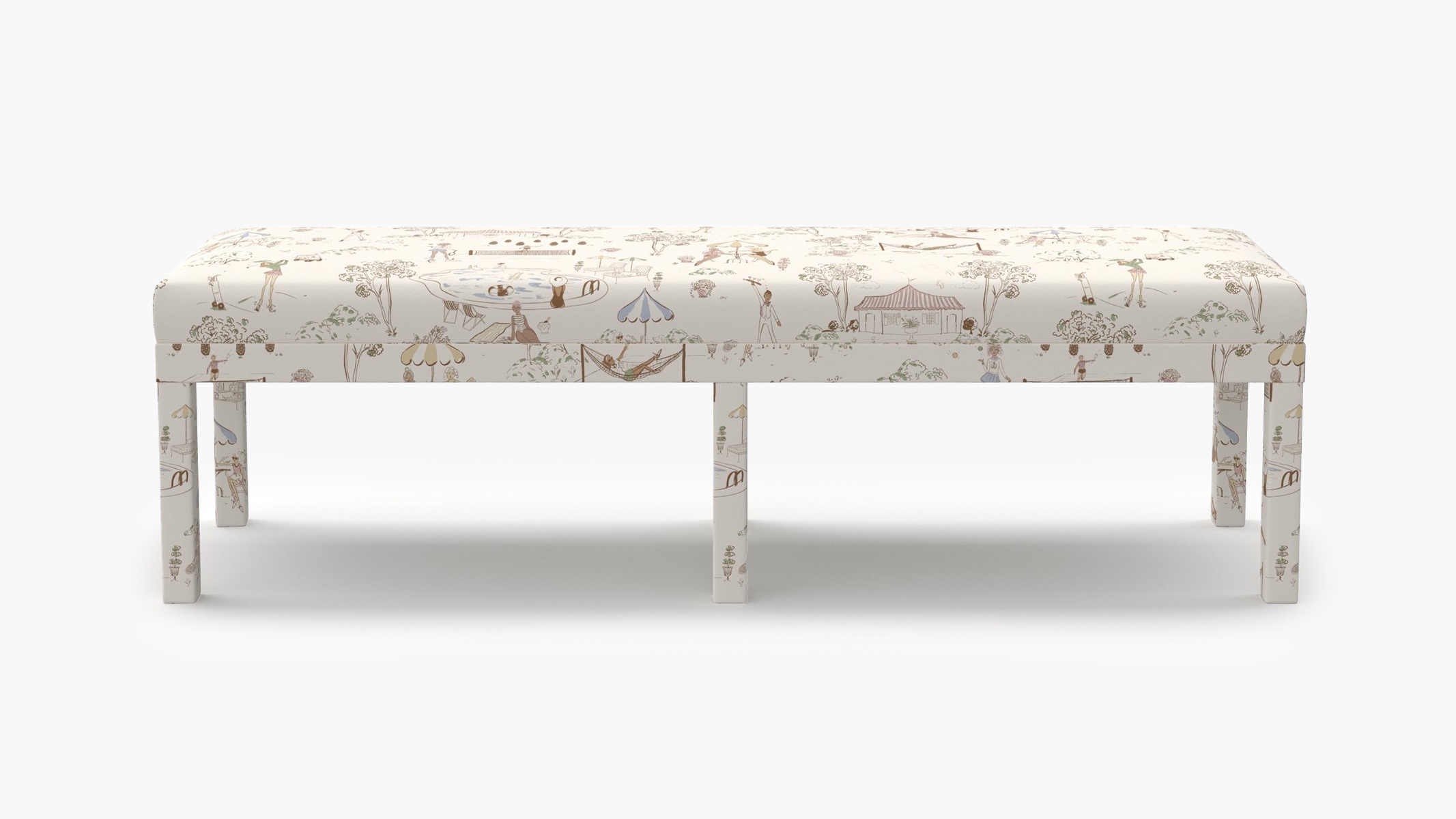 Parsons Bench, Multi Country Club Toile - Image 0